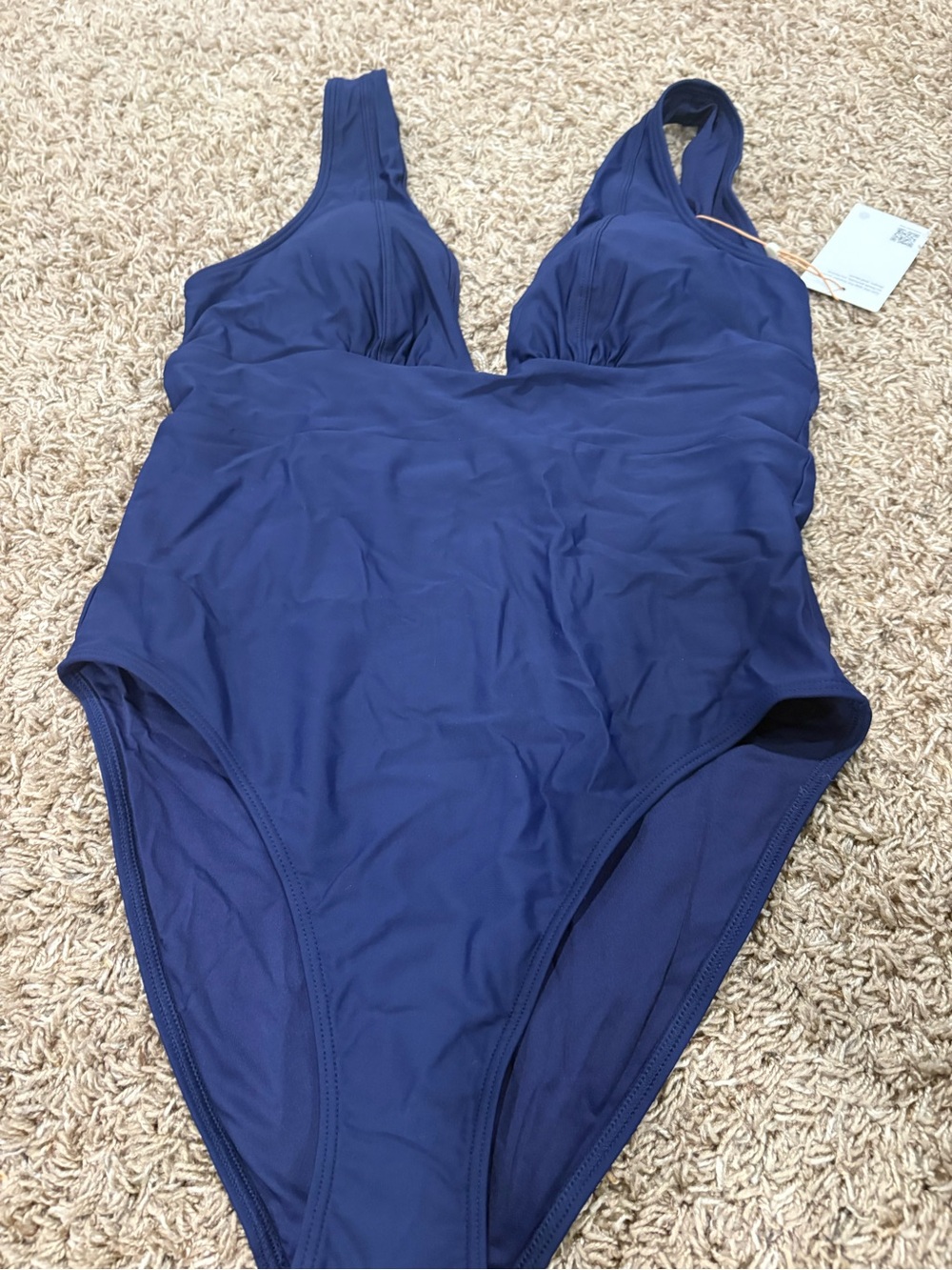 Quince Navy Blue One Piece Swimsuit Large